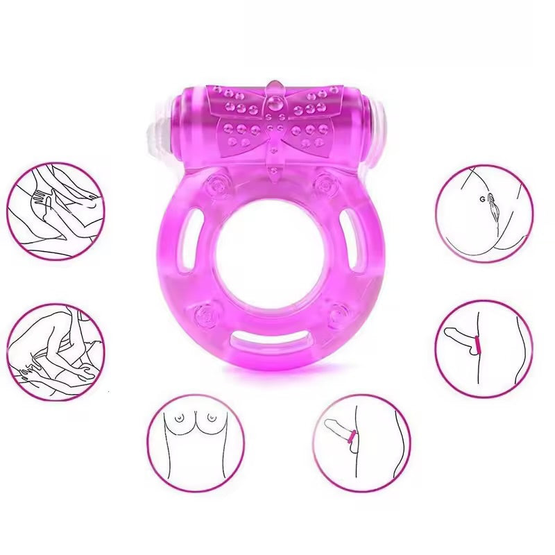 Vibrating Cock Ring with Clitoral Stimulator – Erection Enhancer